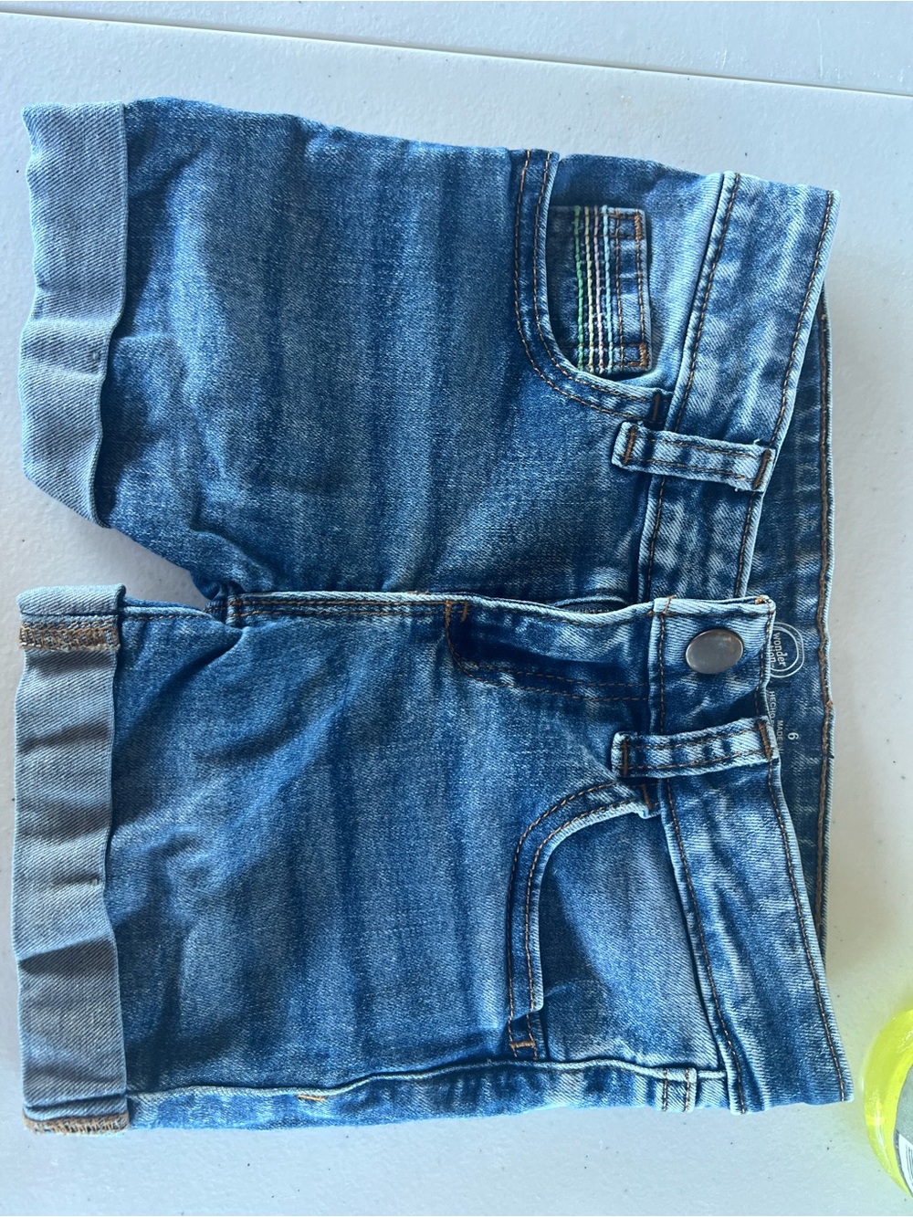 wonder nation Denim Cuffed Shorts in Medium Blue